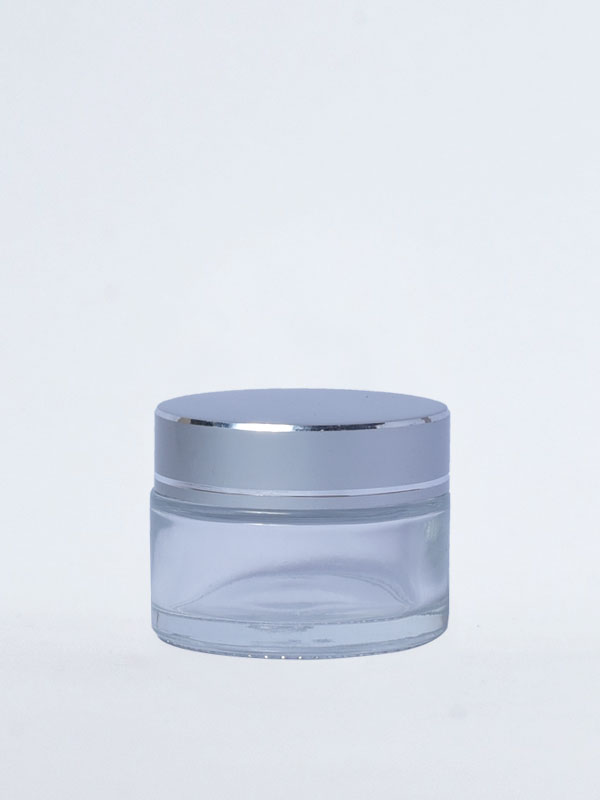 Matt Silver Aluminum Caps with WAD and Lid for 30 Gm Glass Jars